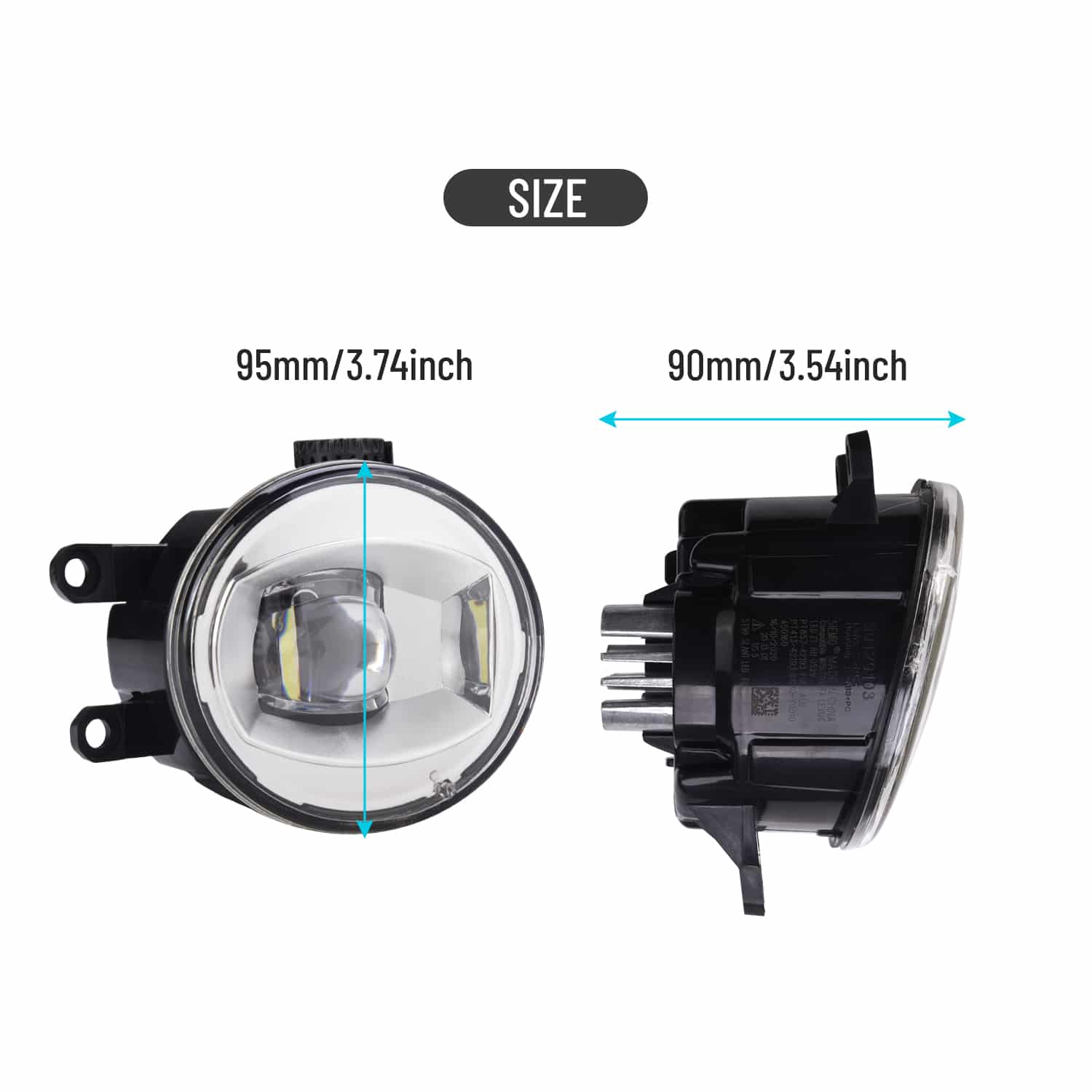 SIEMID LED Fog Lights Assembly, Chrome Bezel, Compatible with Toyota Camry, Corolla, Yaris, AURIS, PRIUS, Avalon, Solara, 2006-2019 – Image 2