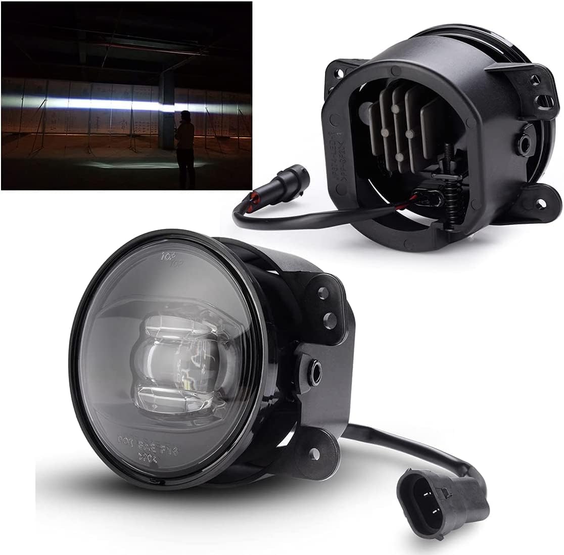 SIEMID New Generation Led Fog Lights Lamp Retrofit and Upgraded For Jeep Wrangler Grand Cherokee Renegade Dodge Journey Charger Magnum 2002 2003 2004 2005 2006 2007 2008 2009 2010 2011 2012 2013