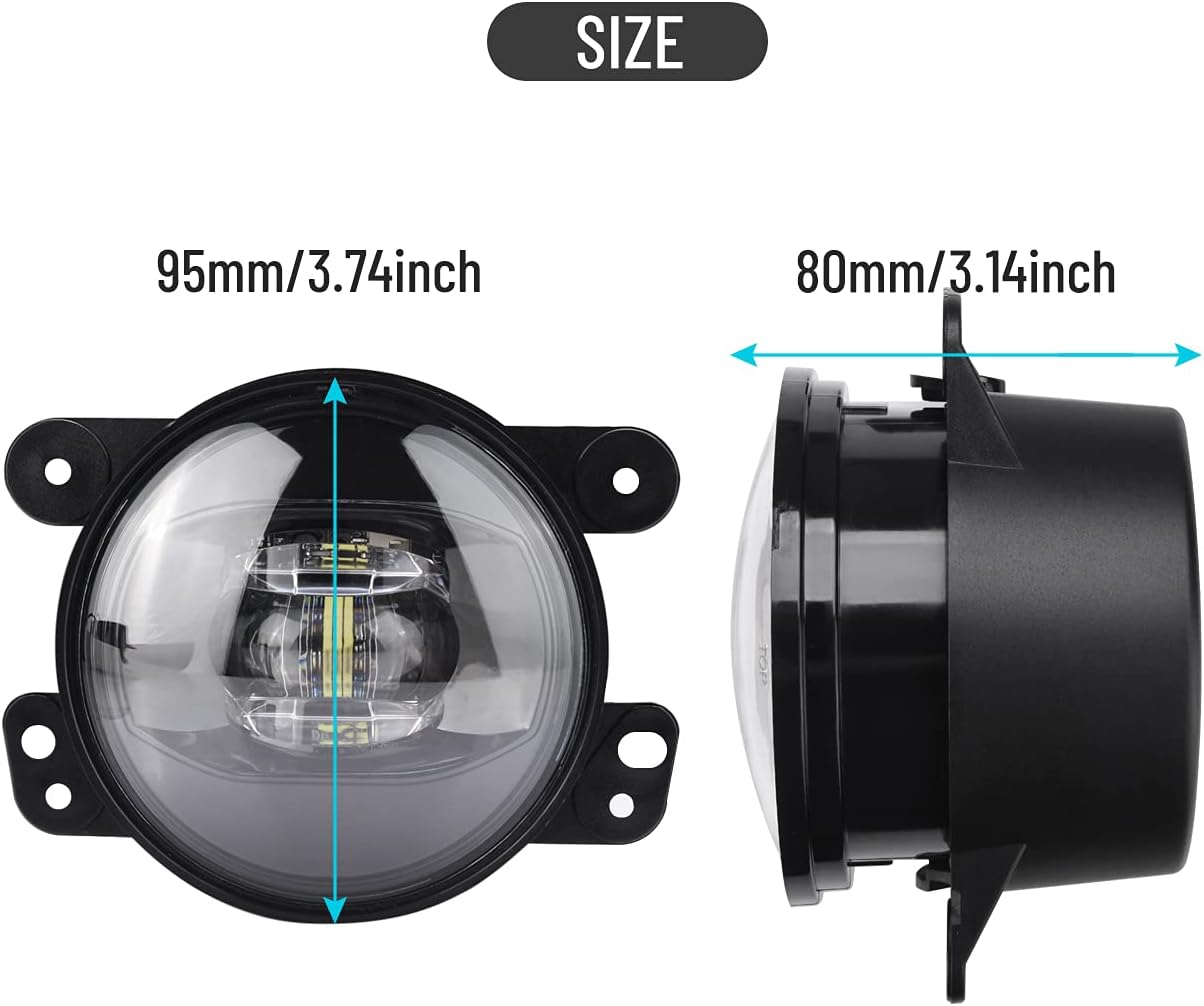 SIEMID New Generation Led Fog Lights Lamp Retrofit and Upgraded For Jeep Wrangler Grand Cherokee Renegade Dodge Journey Charger Magnum 2002 2003 2004 2005 2006 2007 2008 2009 2010 2011 2012 2013 – Bild 2